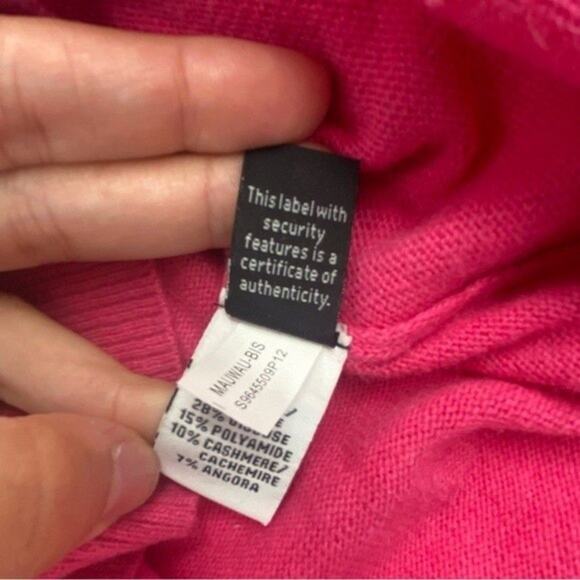 Diane von Furstenberg pink cashmere wool blend sweater v neck long sleeve soft - Picture 6 of 8